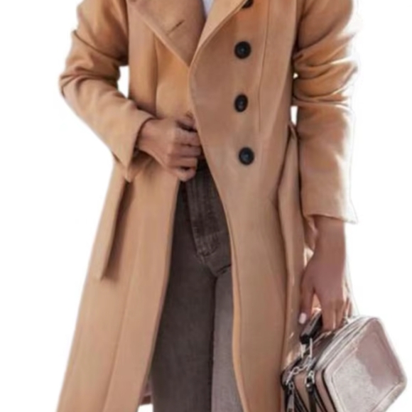 Women's Winter Coat with Belt - Picture 3 of 7